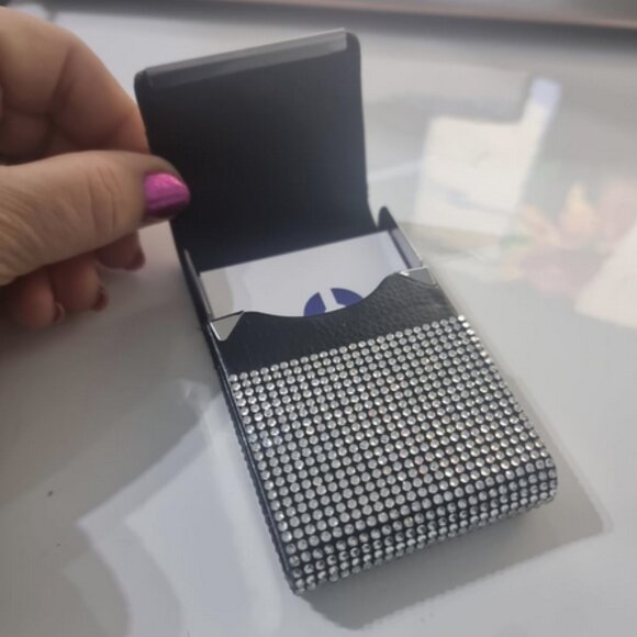 Bling Rhinestone Business Card Holder - Picture 5 of 6